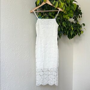 Express White Sheath Midi Dress Spaghetti Strap